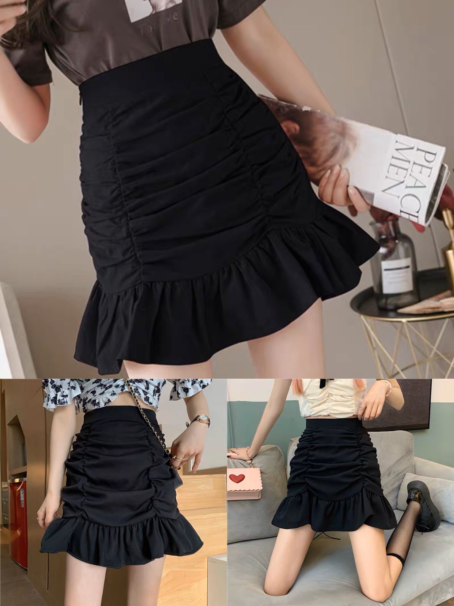 Chân váy bèo đuôi cá có quần trong big size dành cho khách ngoại cỡ từ 60-90 ký