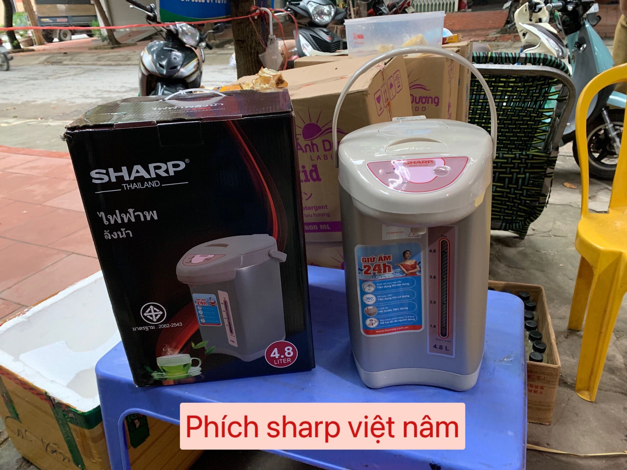 Phích điện sharp bình thuỷ điện công nghệ thái lan có bảo hành