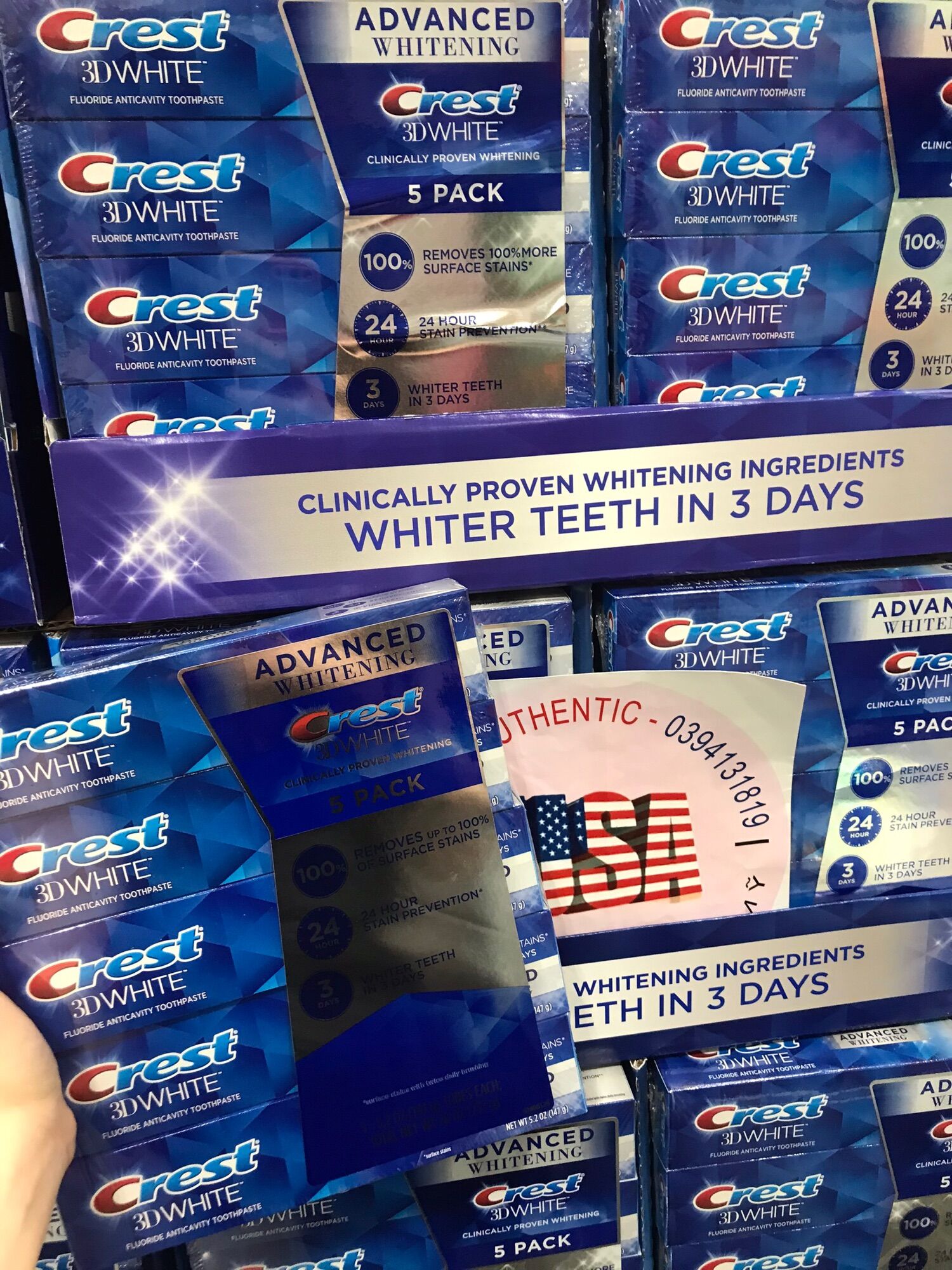 Kem đánh răng Crest 3D White 147g mẫu mới - Livestream tại Costco Mỹ