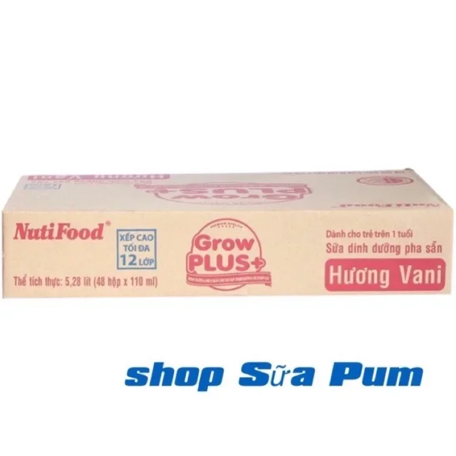[HCM]thùng 48 hộp Sữa Bột Pha Sẵn Nuti Grow Plus đỏ - suy dinh dưỡng 110ml