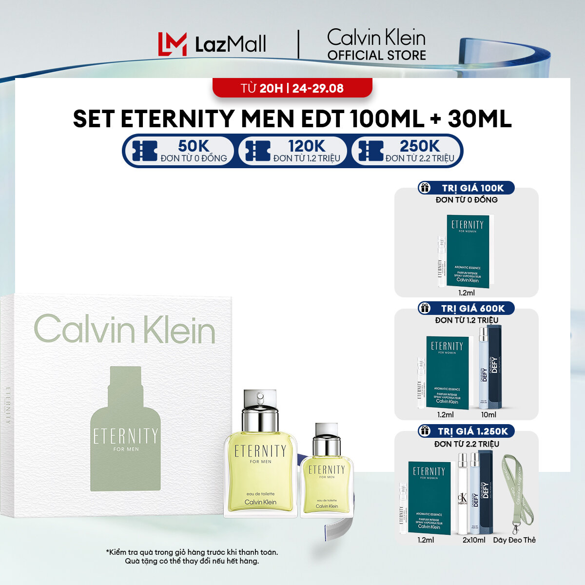Set nước hoa nam calvin klein eternity men edt 100ml + edt 30ml