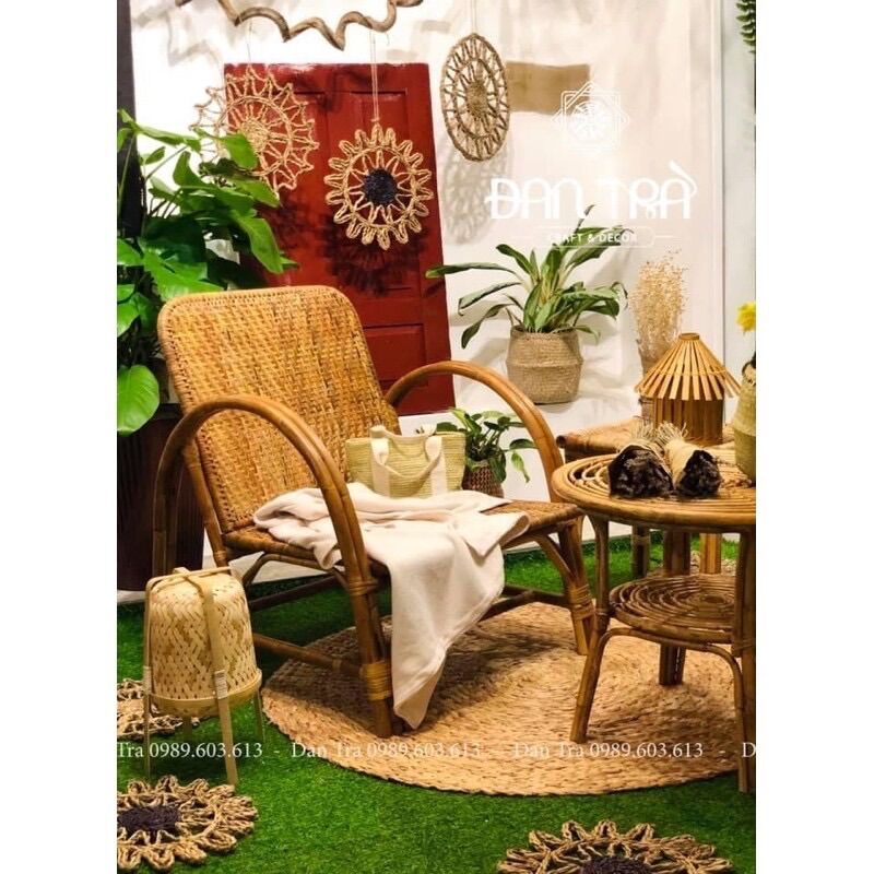 Đèn Tre 4 Chân - Đèn Ngủ Vintage ĐAN TRÀ - Decor Mây Tre Đan