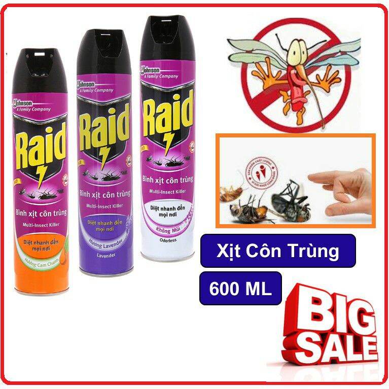 Xịt côn trùng raid 600ml