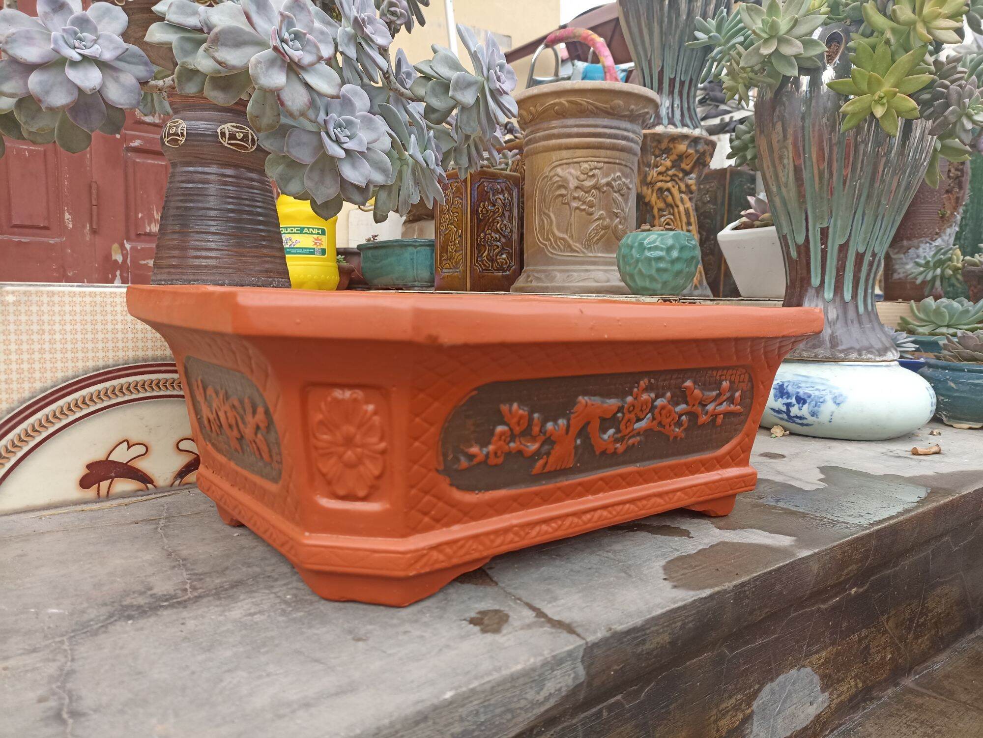 chậu chữ nhật 42*30*15cm Bát Tràng