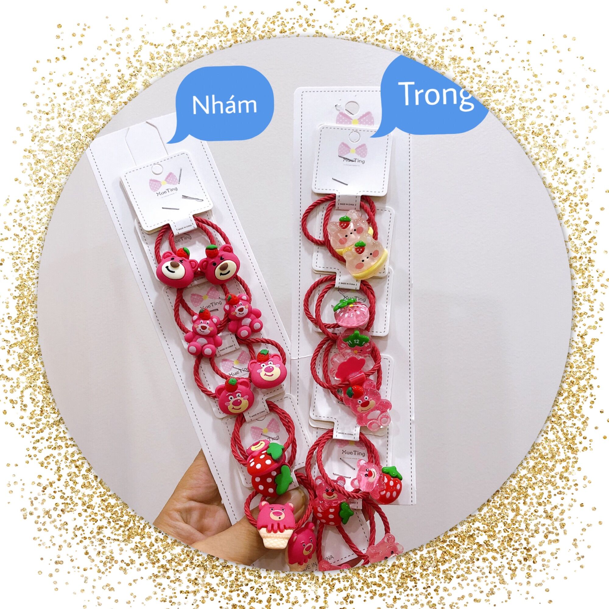 Set 5 cặp dây cột tóc gấu dâu lotso