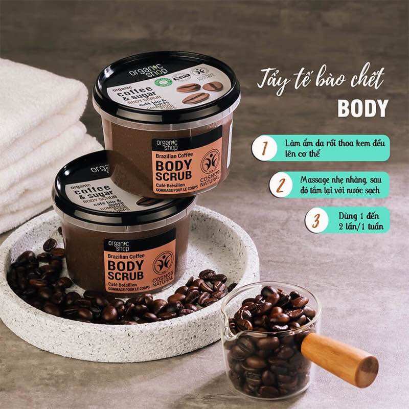 Tẩy da chết Organic tẩy tế bào chết cà phê