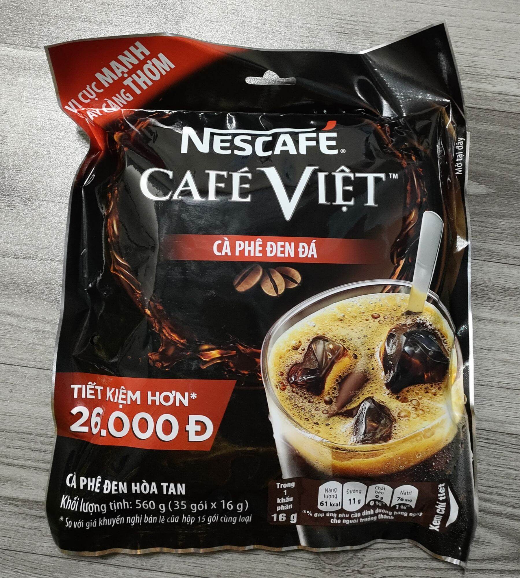 [HCM] Cà phê đen đá - Nescafe cafe Việt đen đá ( 35 gói x 16g)