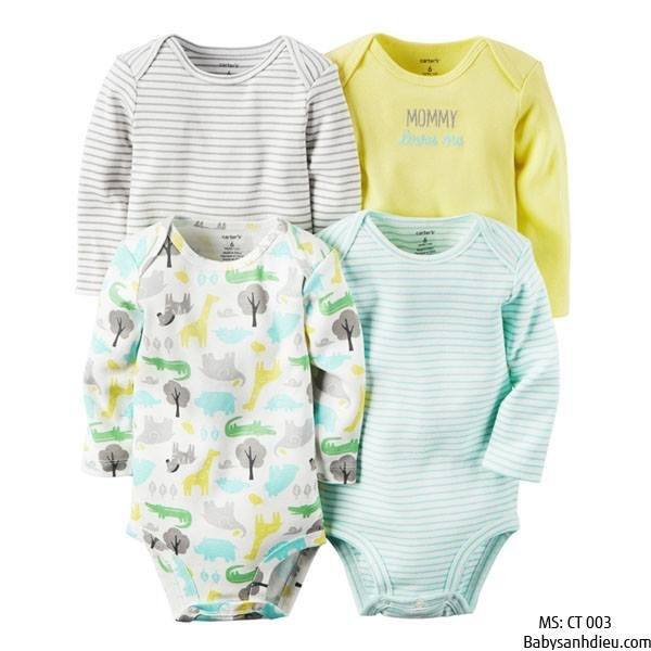 set 4 bộ body tay dài tông xám vàng