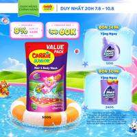 Túi Sữa Tắm Gội Cho Bé Carrie Junior chiết xuất trái cây thiên nhiên Hương Cheeky Cherry 500g