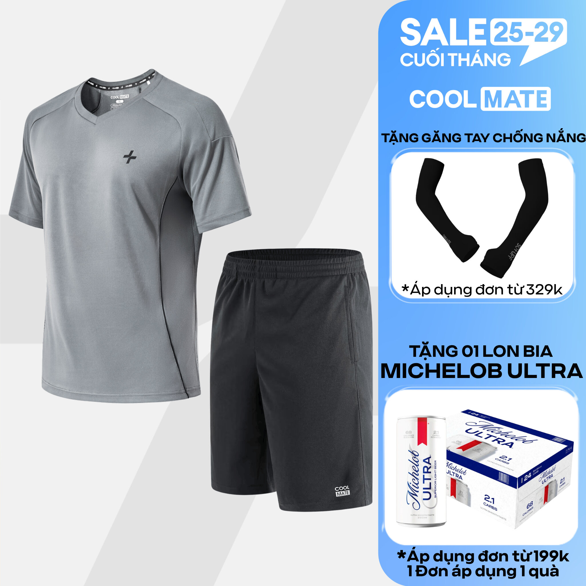 [TẶNG QUÀ ĐƠN TỪ 329K]Set thể thao nam Tennis, Pickleball Áo thun FlexLine Active và Quần shorts Promax-S1 Thoáng khí, thoải mái, thấm hút tốt Coolmate