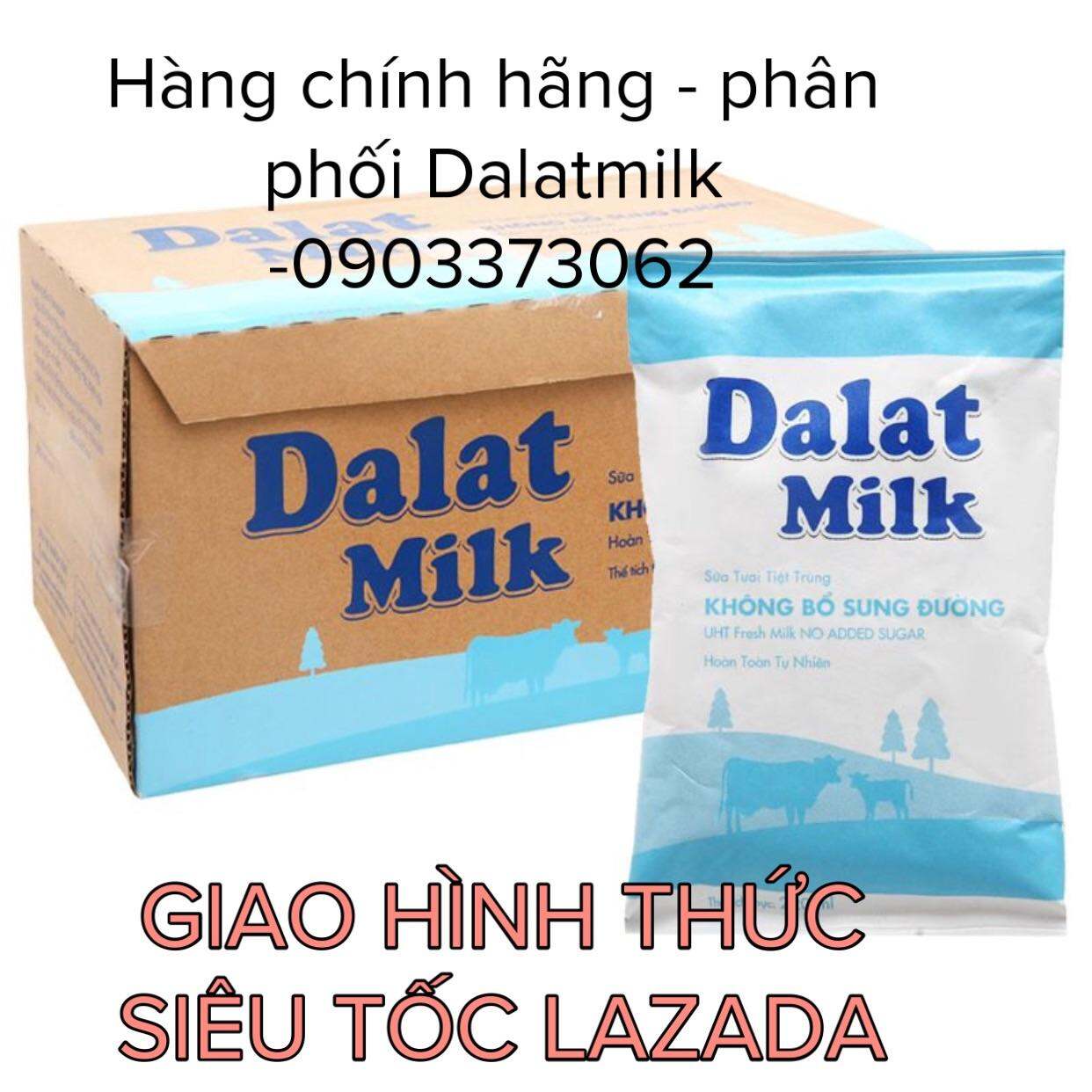 Tiệt Trùng Không Đường Bịch 220Ml Dalatmilk Date 2/2024