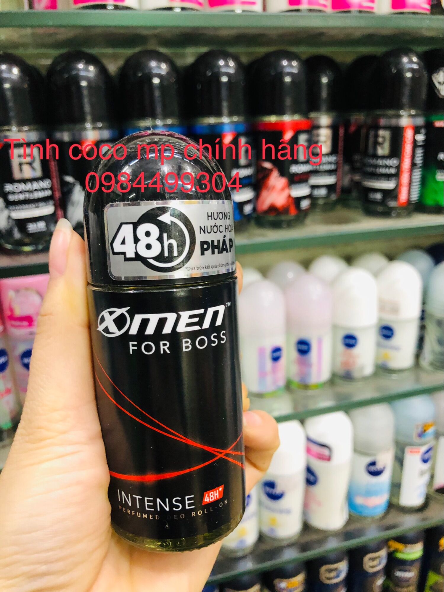 Lăn khử mùi Xmen for boss Hương Trầm Nội Lực Intense 50ml,lăn khử mùi cho nam, giảm tiết mồ hôi, khớp thoáng, hương nước hoa