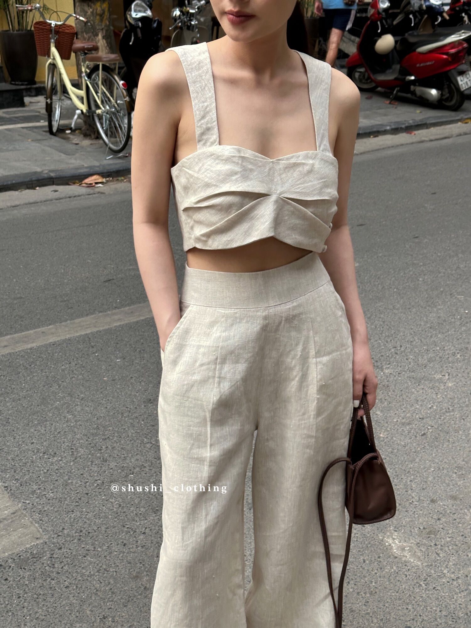 Bonni Top - Áo 2 Dây Linen Tưng ( ảnh chính chủ )