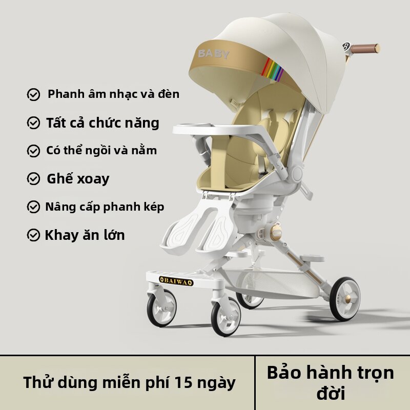 Birectional Adjustable Baby Stroller Lightweight High-View - 2