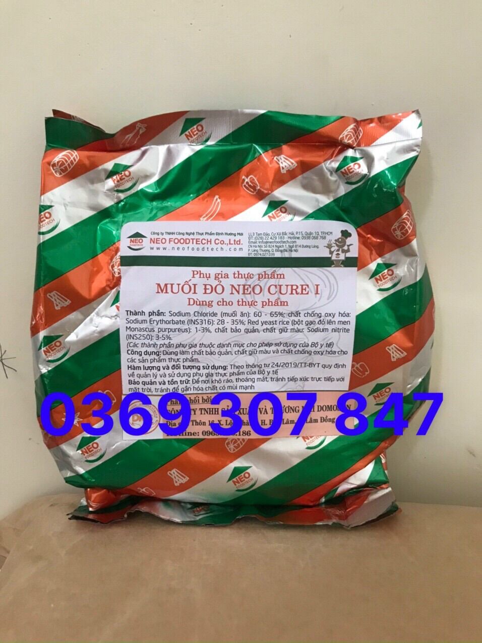 1kg MUỐI ĐỎ NEO CURE 1 dùng tạo màu cho sản phẩm nem chua, xúc xích, jambon