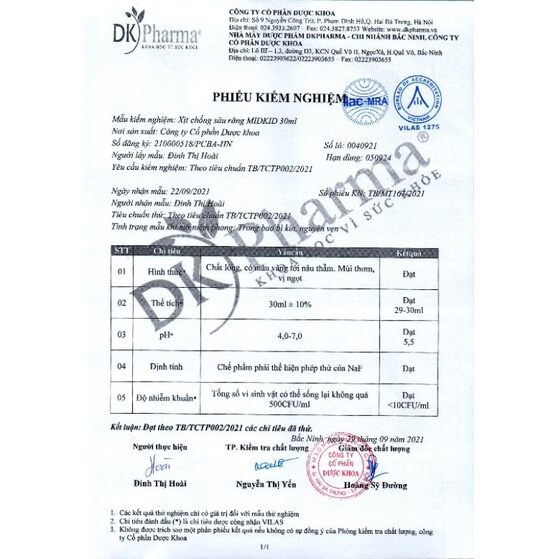 Xịt Chống Sâu Răng Midkid Chính Hãng