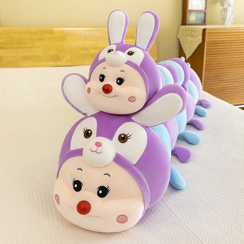 Gấu bông sâu , thú nhồi bông sâu tai thỏ sâu biến hình nhiều chân cute size 80cm
