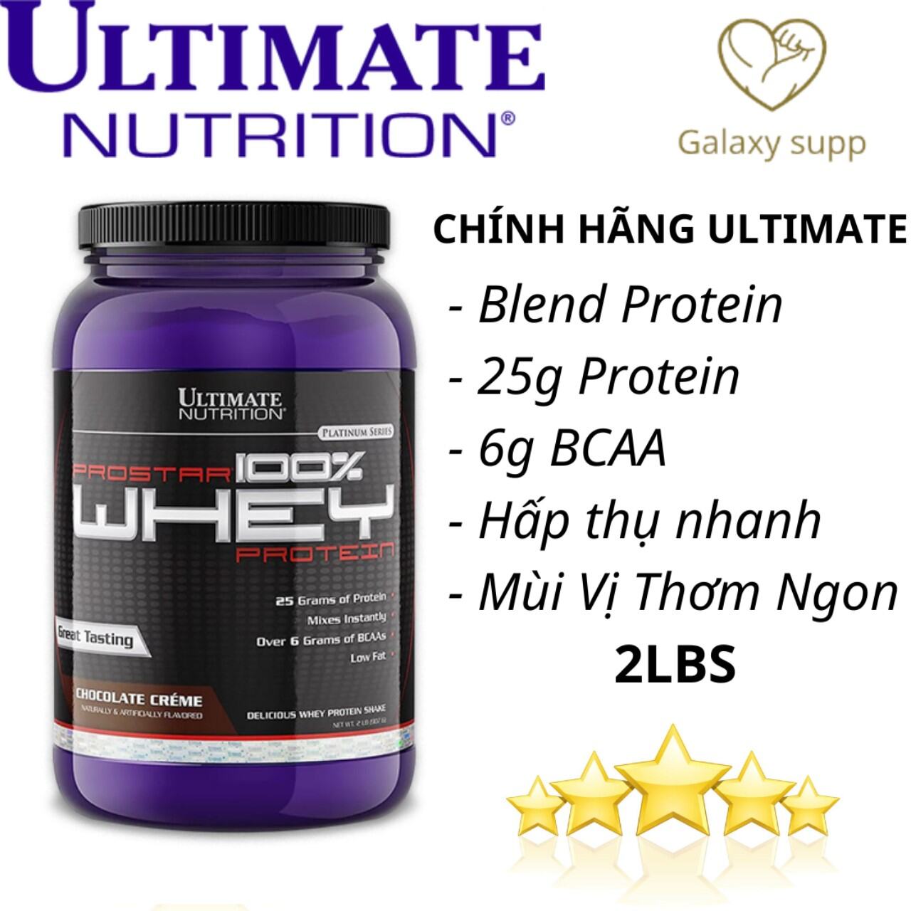 Ultimate Nutrition Prostar Whey Protein Tăng Cơ 2lbs