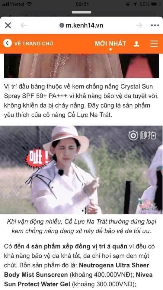Xịt chống nắng Crystal Sun Spray SPF 50+ PA+++
