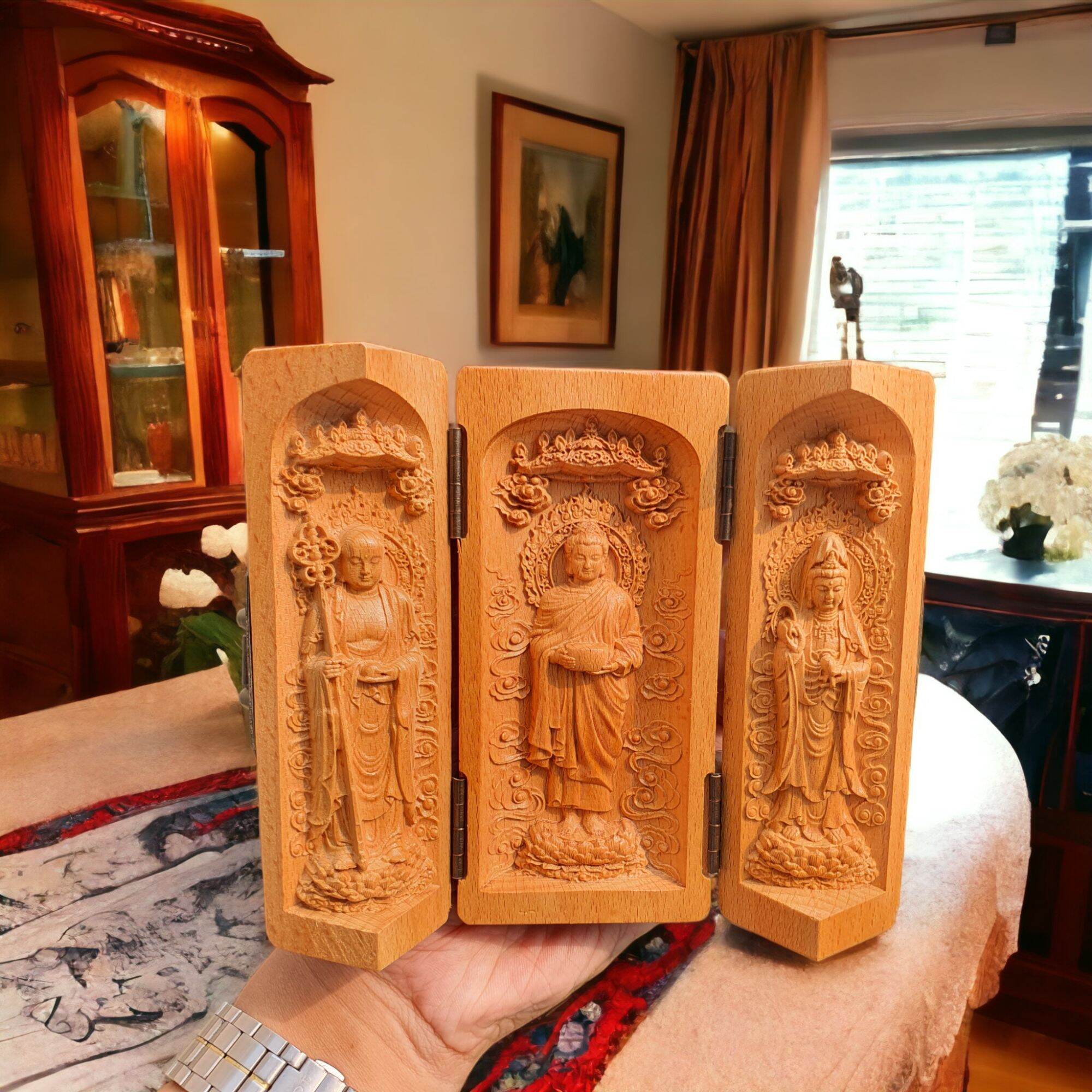 Bộ Tượnh Ta Bà Tam Thánh Gấp Gọn