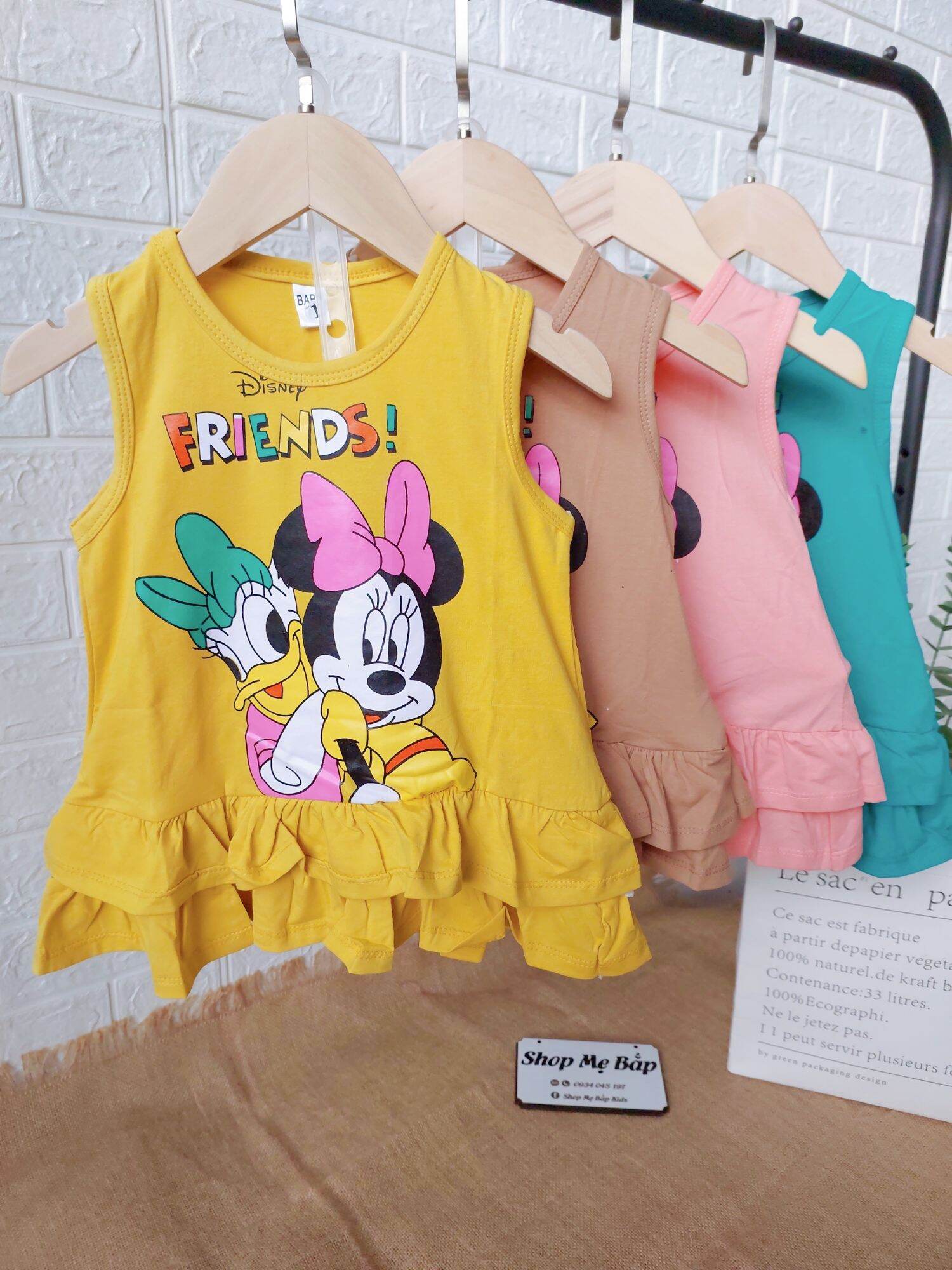 Váy cho bé gái,đầm,quần áo cho bé gái,hình chuột micky,size từ 8 đến 18 ký,m4.
