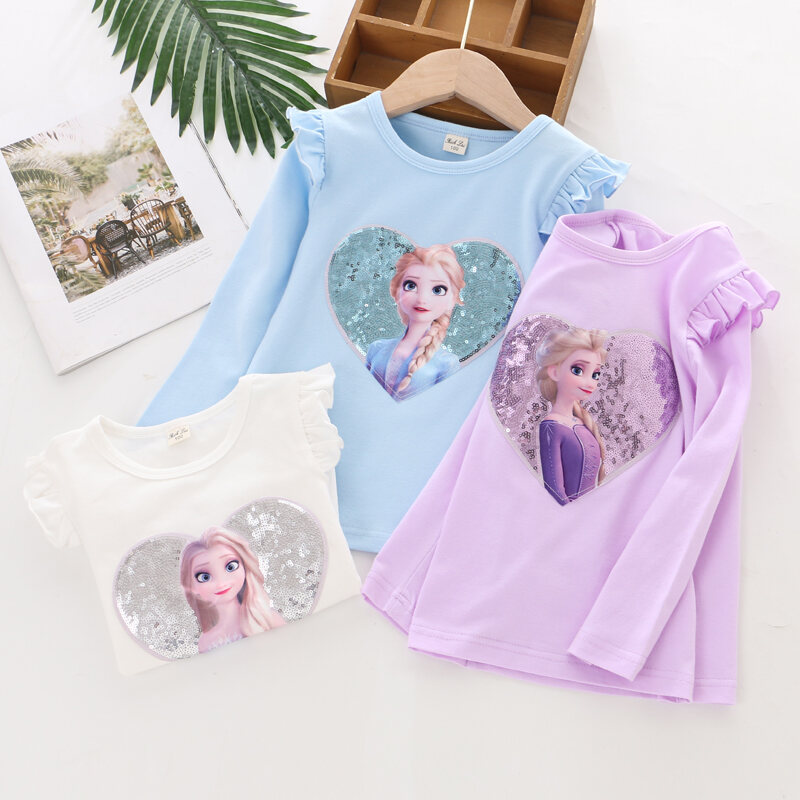 Áo mặc trong bé gái cotton áo mùa thu cho bé gái nhỏ và vừa áo thun dài - ảnh sản phẩm 1