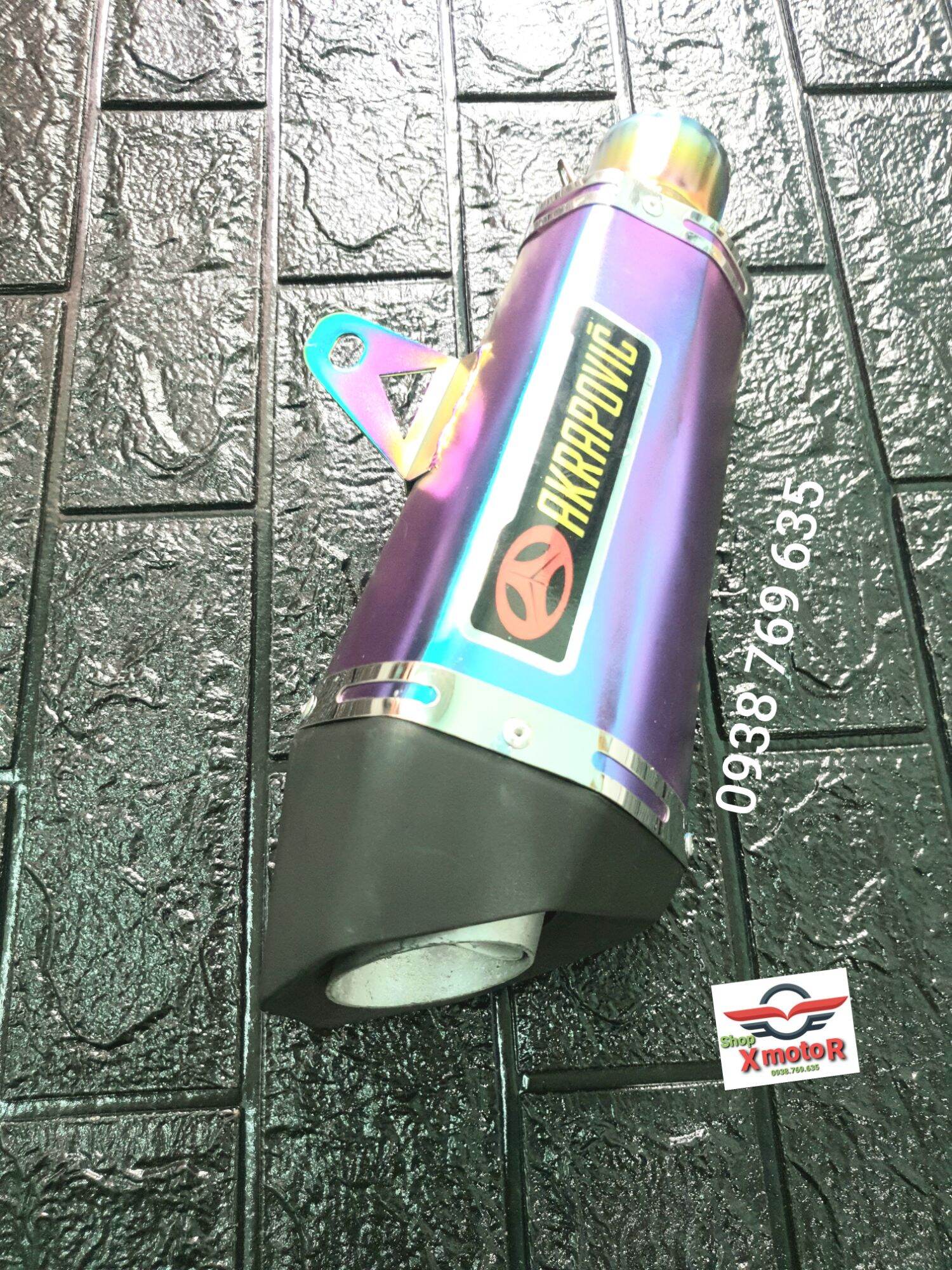 Pô akrapovic 7 màu - pô có tiêu giảm thanh.
