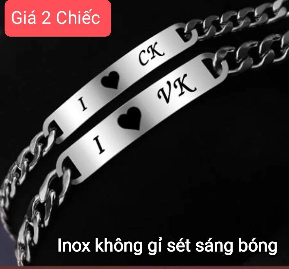 Lắc tay Vk Ck, vòng tay cặp chất liệu thép không gỉ