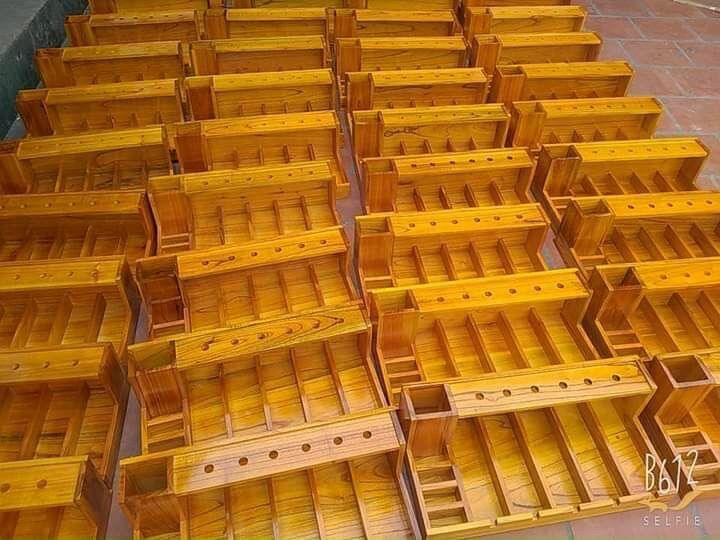 Khay đựng tông đơ gỗ xoan 5 ngăn đựng tông đơ