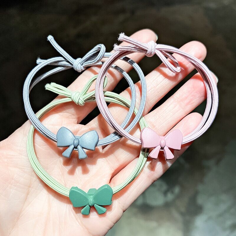 Set 100 dây buộc tóc nơ nhí charm