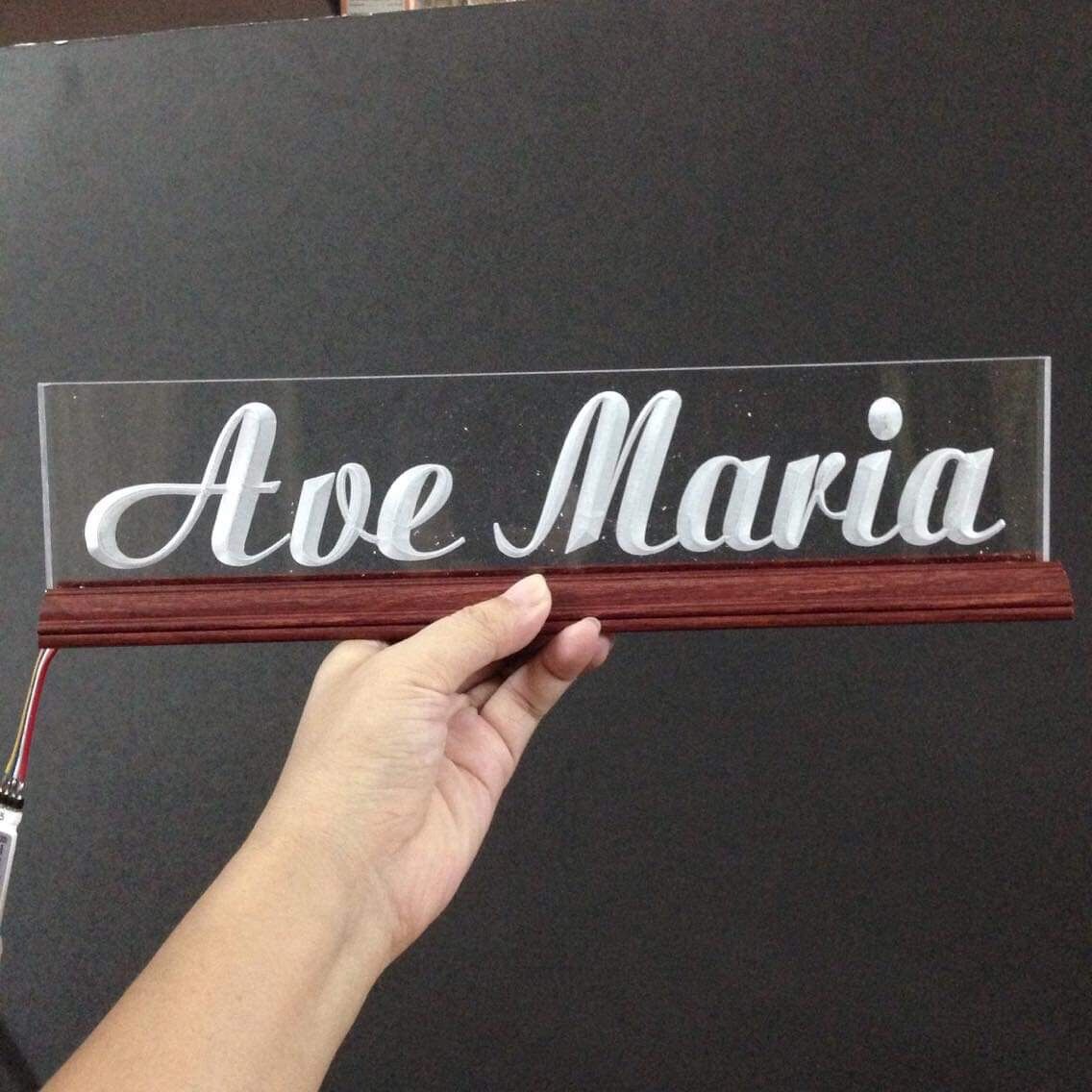 Chữ điện: Ave Maria ( 10x60cm ) để bàn