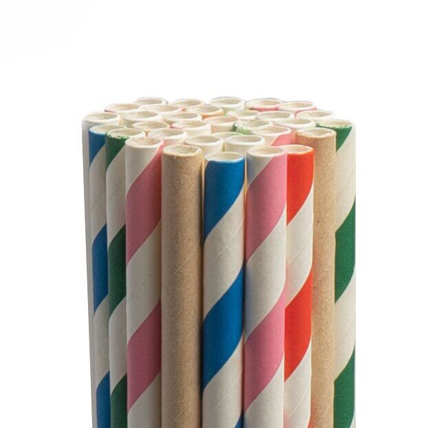 100 cái Ống hút giấy Kraft màu sắc size 6 8 12 Hà Nội