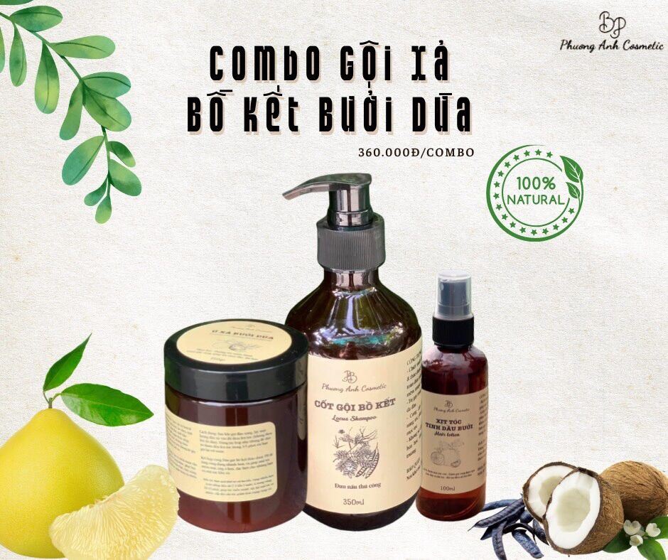 Cốt gội bồ kết và ủ xả bưởi dừa