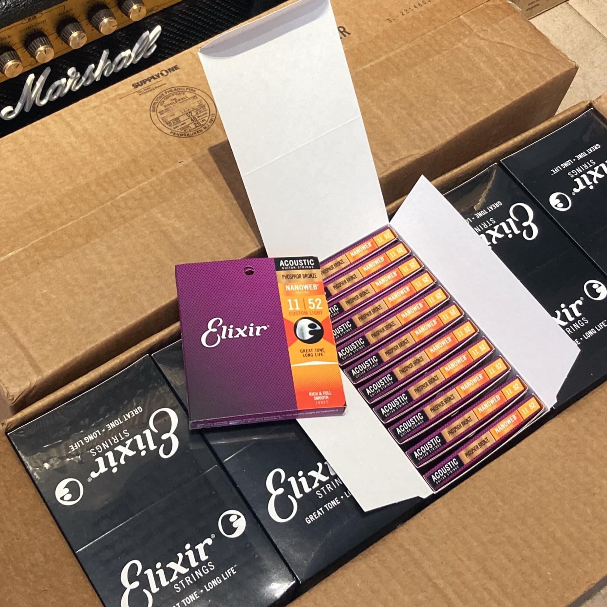Dây đàn Elixir 16027 Nanoweb Phosphor Bronze Acoustic Guitar Strings 11-52