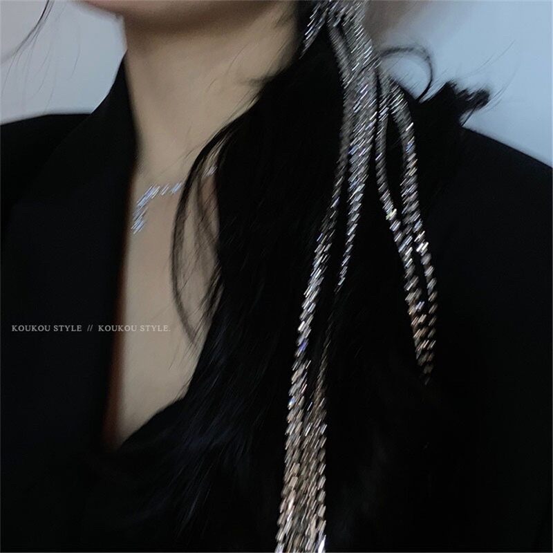 Kẹp tóc dây đá 2 line bling bilng