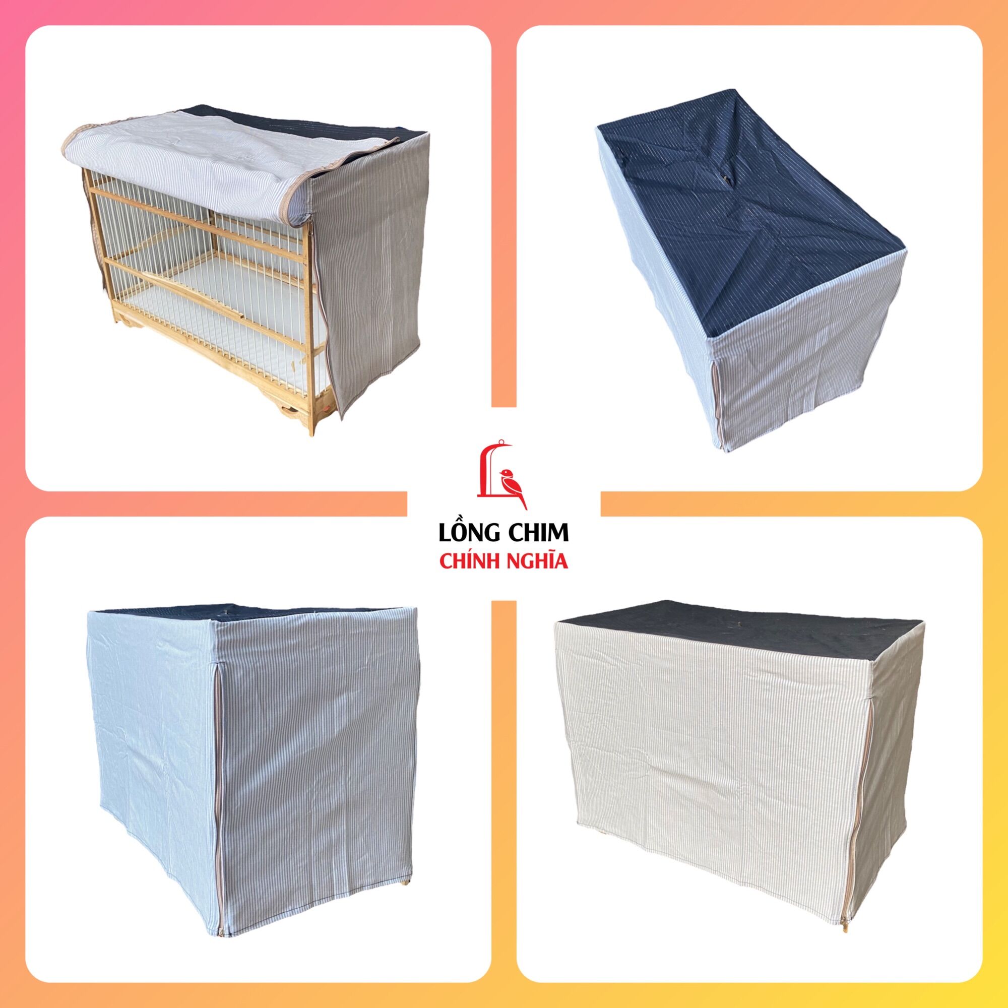 Áo lồng chim tập lực size 60cm, 80cm, 1m, 1m2 vải đẹp - phụ kiện lồng chim cao cấp