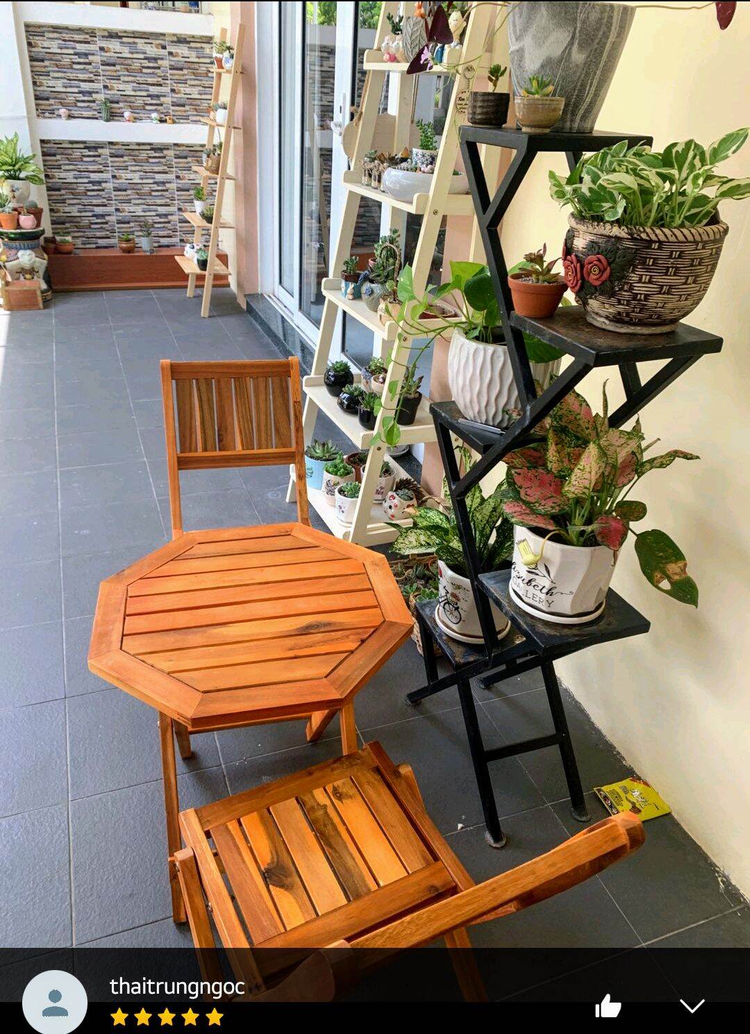 Bàn Ghế Gỗ Tràm Xếp Gọn - Đã xử lý PU chống mối mọt