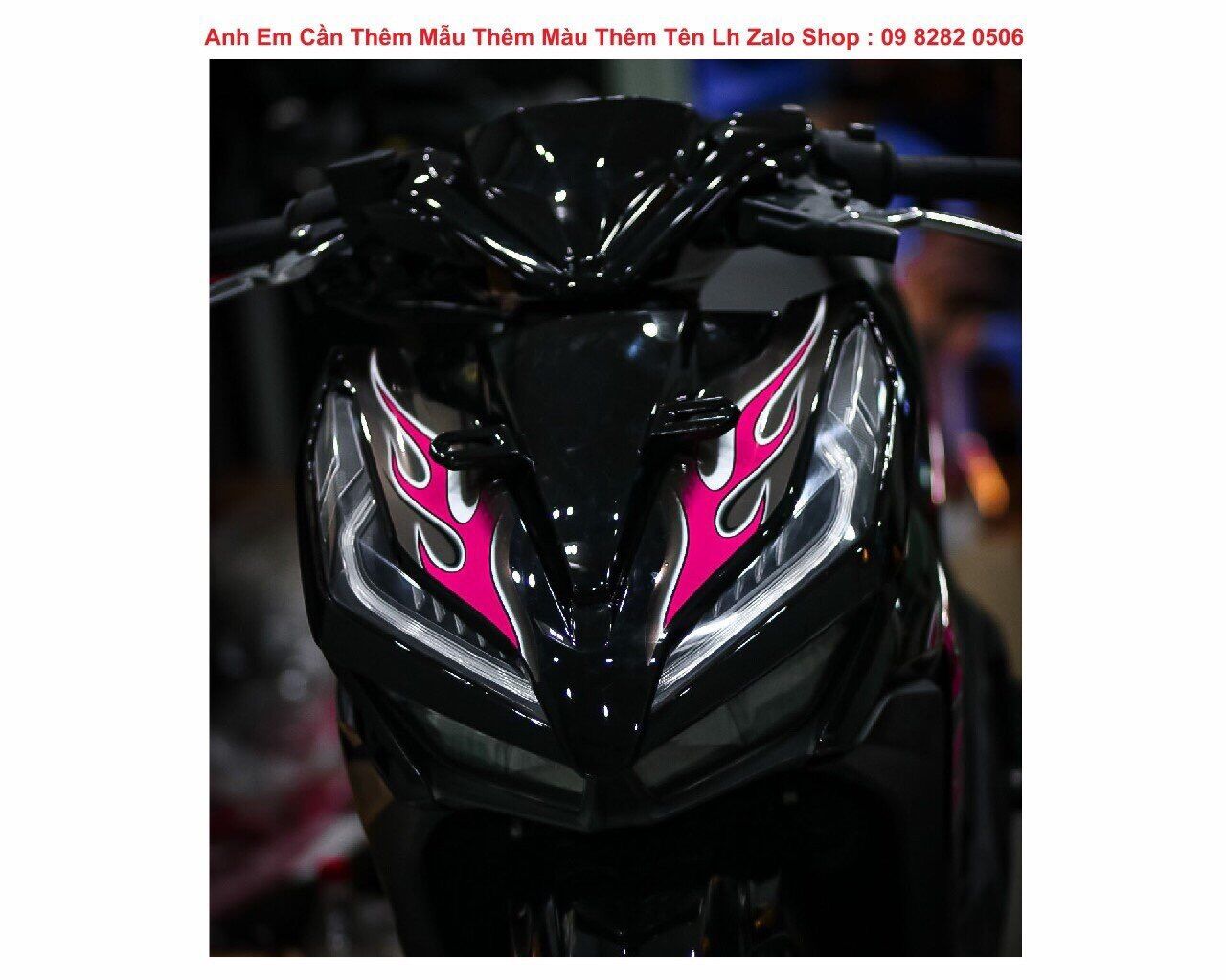Tem lửa vario hồng đen tem chế