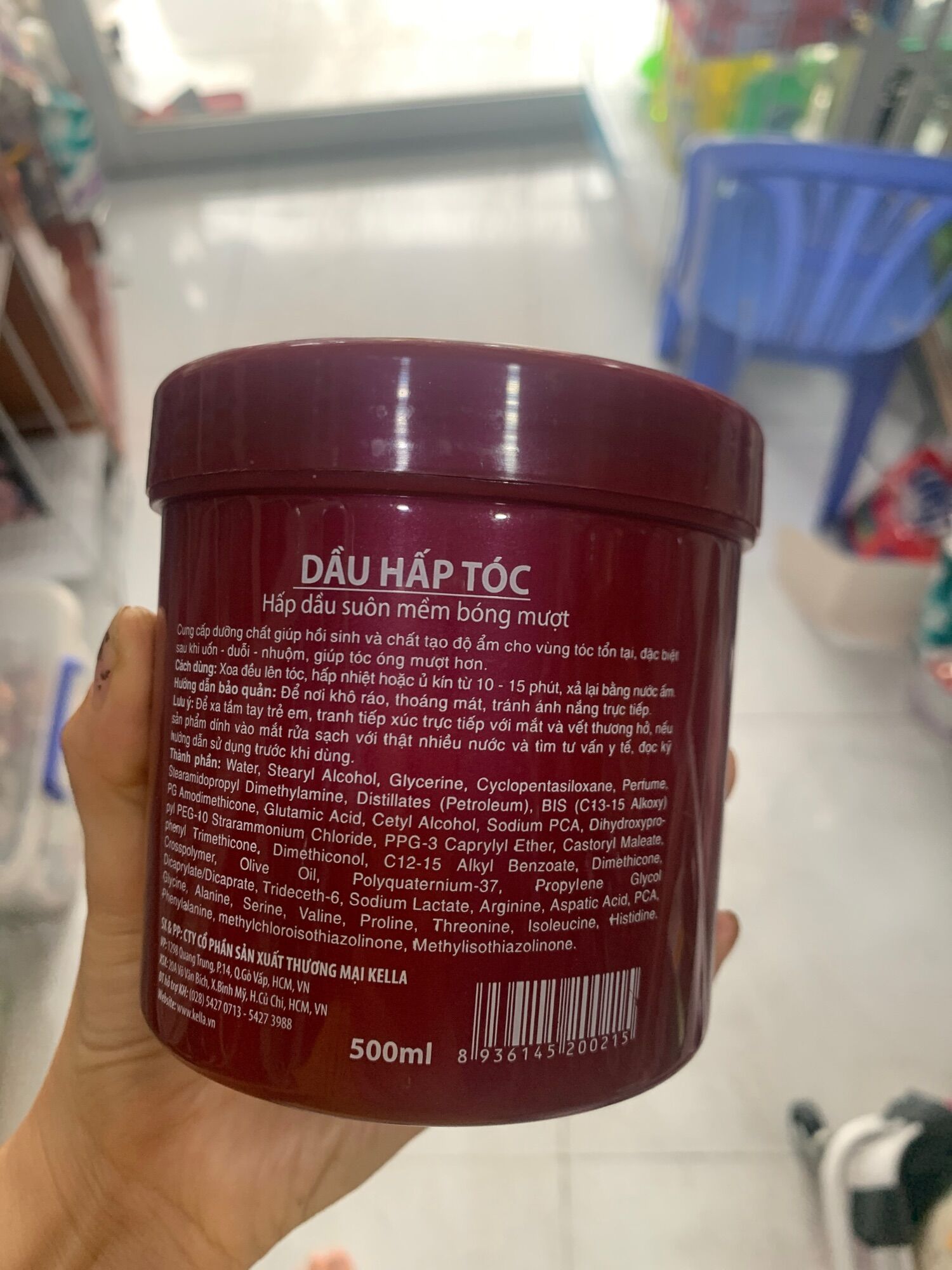 Hấp dầu kem Ủ tóc suôn mềm kella đỏ 500ml