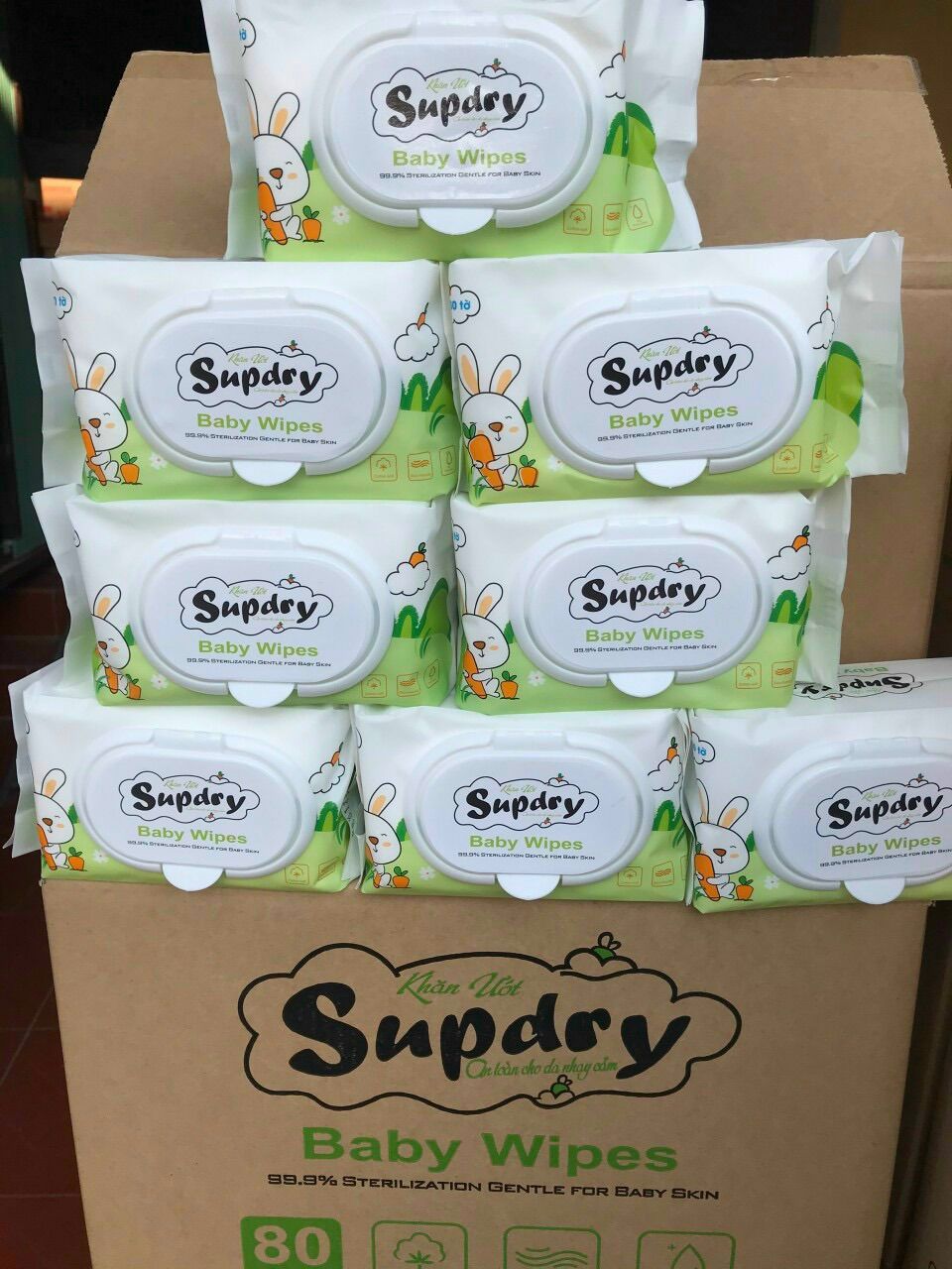 Khăn/giấy ướt thỏ Supdry 130 tờ(500g/1 gói)