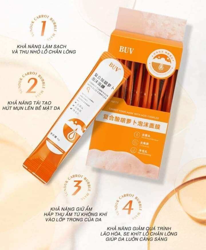 Mặt nạ cà rốt thiên nhiên sủi bọt