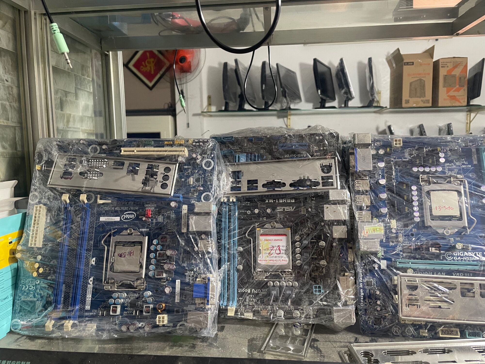 Compo main cpu h55 intel-asus-gigabyte hàng đẹp chip i3 540 3.6 GHZ giá 550k bh 1thang