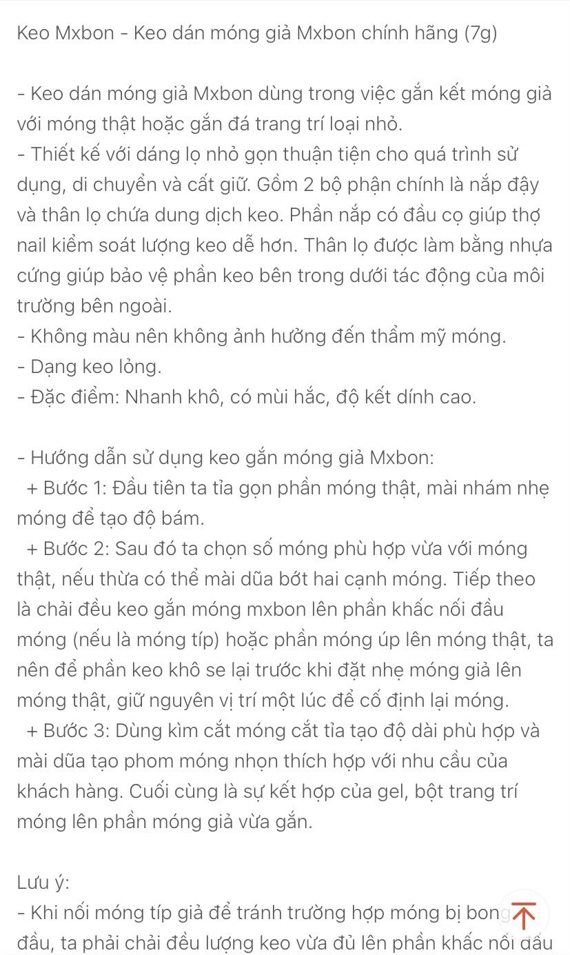 Keo chuyên dụng dán móng giả siêu chất chai to