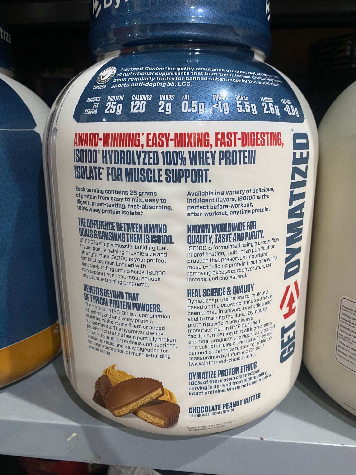[HCM]WHEY PROTEIN - DYMATIZE - ISO100 - 5lbs - ISO 100 bổ sung whey protein cao cấp hỗ trợ tăng cơ tối ưu - Từ Mỹ