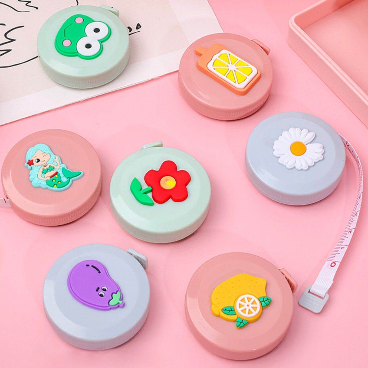💥Thước Dây Cuộn Mini Rút Tự Động Hoạt Hình Siêu Dễ Thương