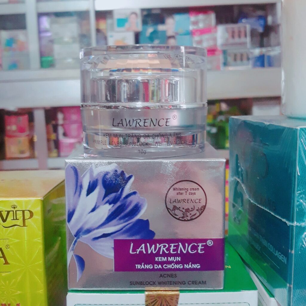 Kem lawrence mụn trắng da chống nắng 10g