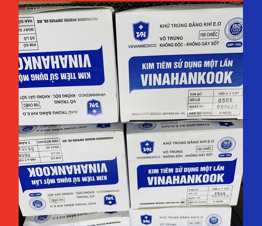 ❤️[HỘP 100 CÂY] Đầu kim lấy thuoc Vinahankook Đầu kim tiêm sạc Vinahankook đầu kim tiêm ép dạng vỉ VINAHANCOOK 18G 20G 23G 25G 26G