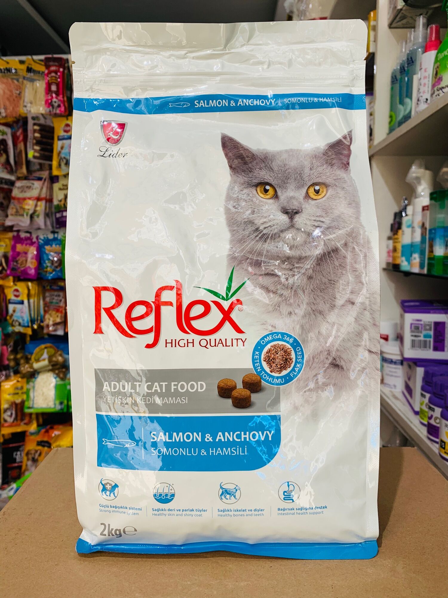 Thức ăn hạt cho mèo trưởng thành Reflex Adult Cat Food Salmon & Anchovy 2kg