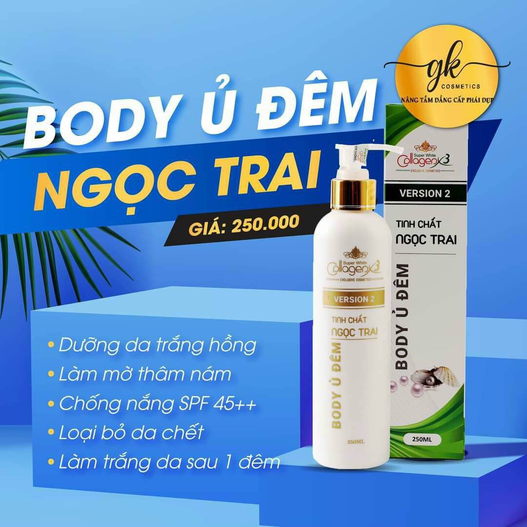 COMBO CHĂM SÓC DA TRẮNG CẤP TỐC SAU 7 NGÀY ( tắm trắng+body miss white+body ủ đêm )