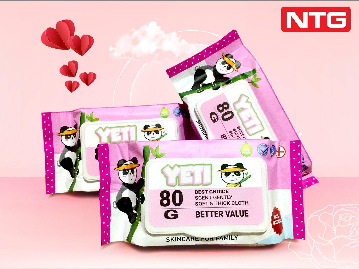 Combo 8 gói Khăn giấy ướt YETI 80 tờ, MIX 3 MÀU, KHÔNG CỒN, CÓ THỂ DÙNG CHO BÉ, Hàng xuất khẩu, Vải siêu mềm, Giá siêu tiết kiệm